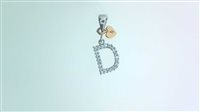 Anhänger Dame CUORE+LETTERA in Gold Zirconia -D- ZIRC P US/Z 0.90 Sommer BR